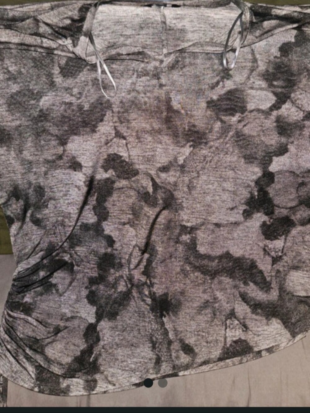 Simply Vera Wang Gray & Black Marble-Print Shell